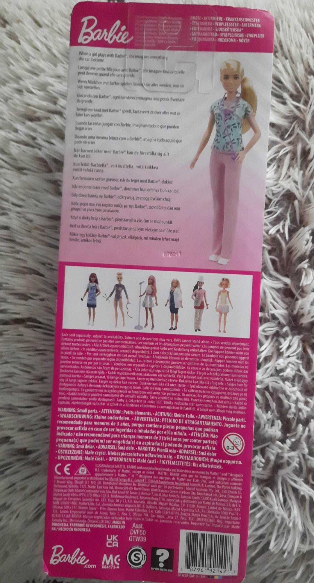 Barbie lalka kariera pielęgniarka FWK89