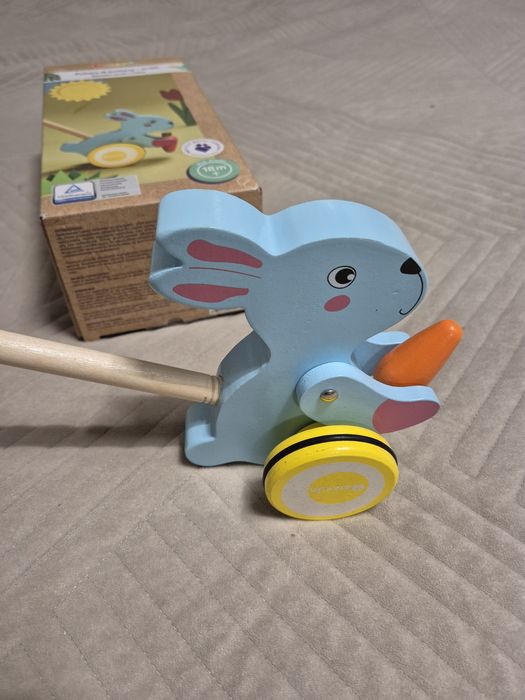 Elefun Pchacz drewniany- królik, 18m+, nowy