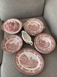 Porcelanowa angielska zastawa stołowa antyk Merrie Olde England