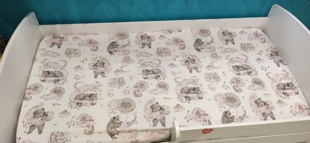 Łóżko dziecięce pojedyńcze LUK 160x80 z barierką z grafiką