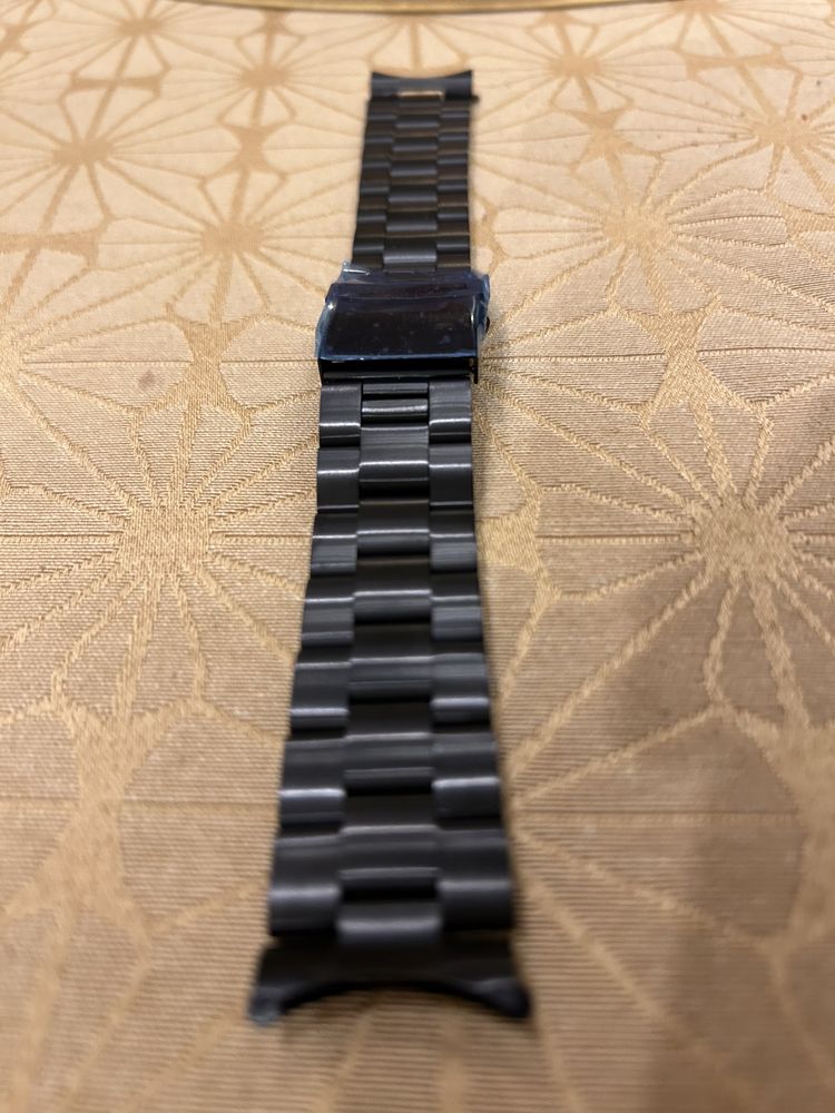 Czarna stalowa bransoletka 22 mm do zegarka Seiko