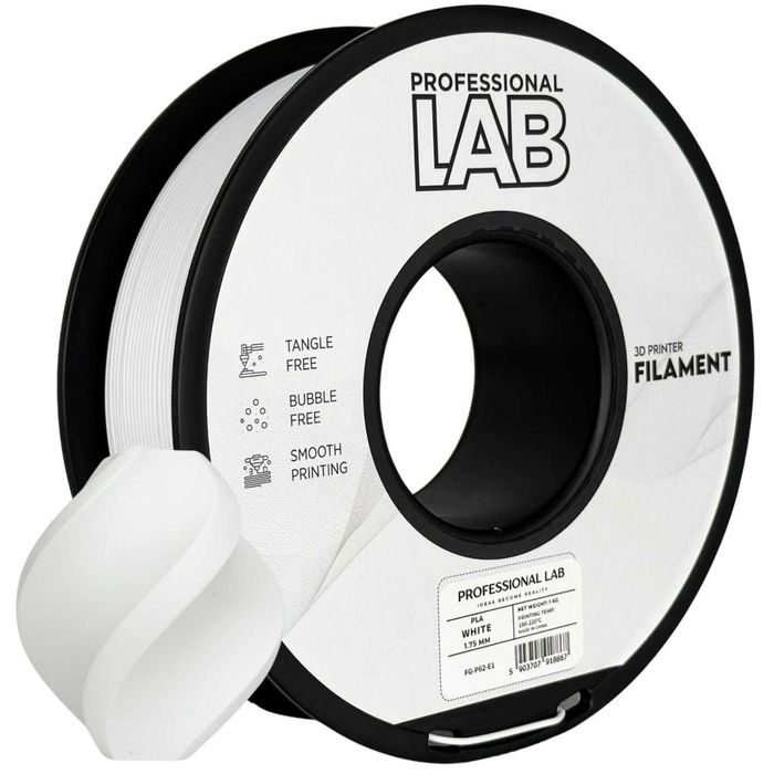 Filamento PLA Branco- Diametro 1,75mm - Bobina 1kg Professional Lab