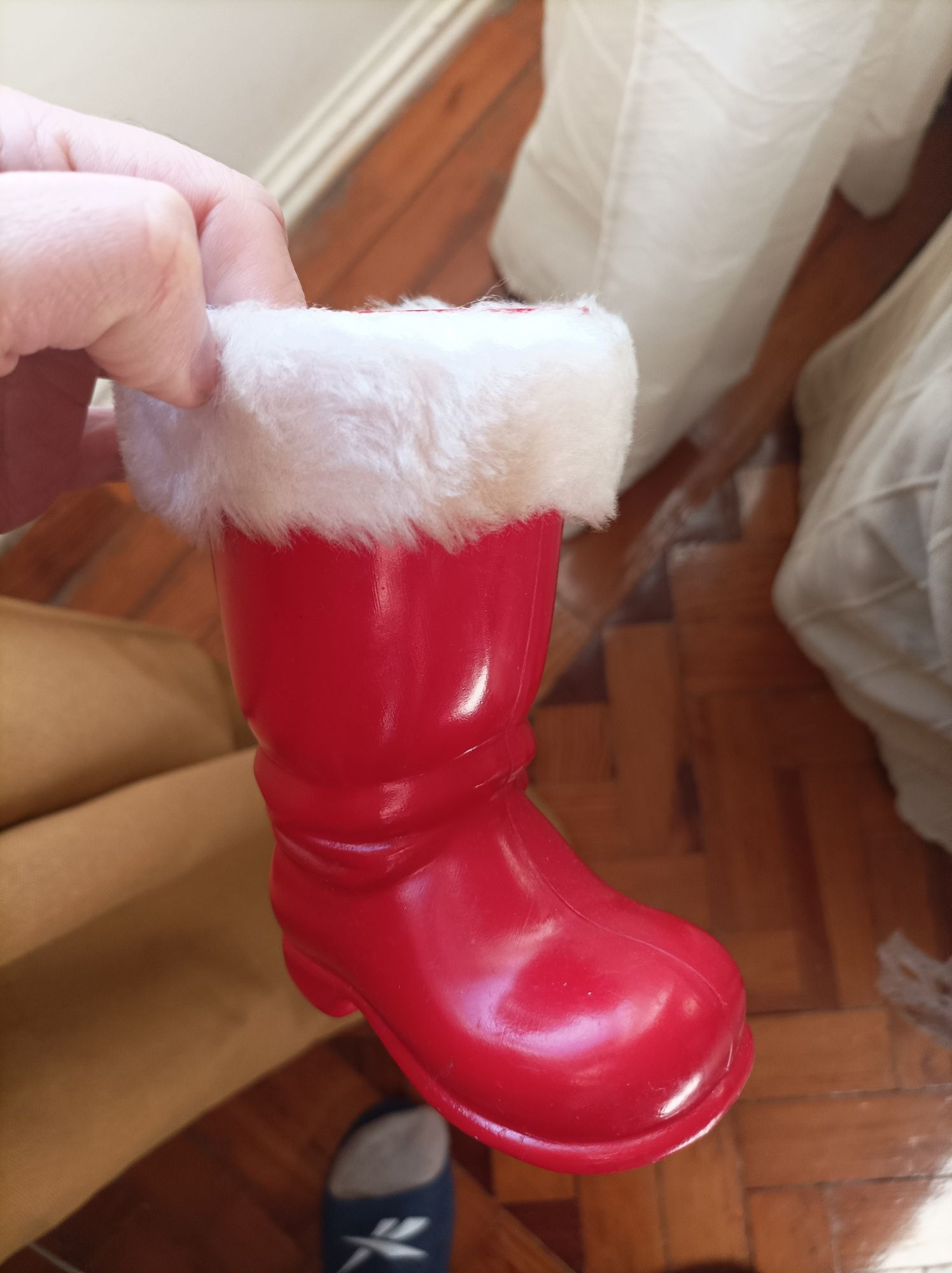 Botas de pai natal que traziam chocolates