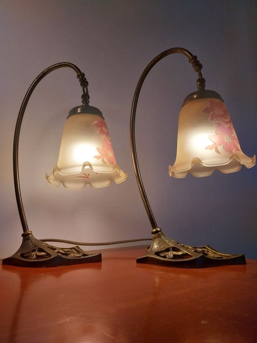 Par candeeiros antigos mesa Vianne