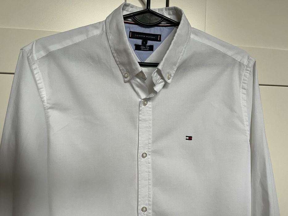 Koszula biała Tommy Hilfiger L slim fit stretch