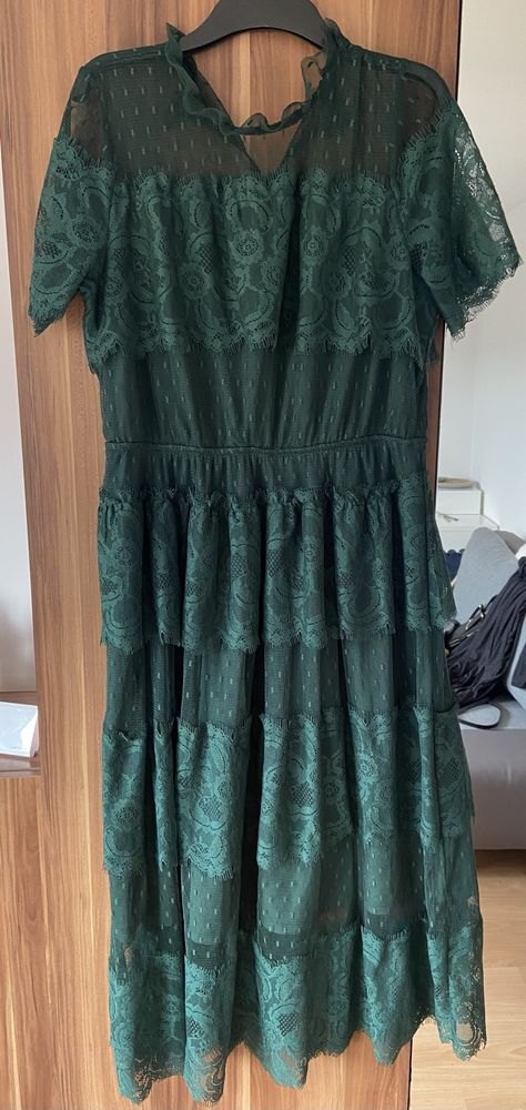 Zielona sukienka Reserved XL wesele koronkowa nowa