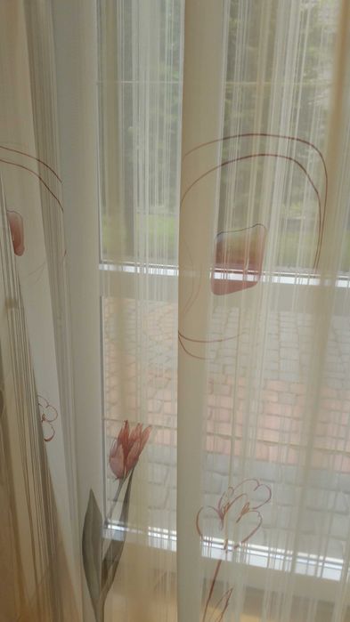 Pastelowy woal żółty-piaskowy firanka szer 160 x 150 wys tulipan