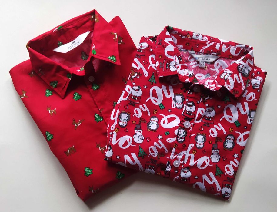 Koszule Świąteczne Chłopięce H&M + Urban Utlaws 122-128 cm