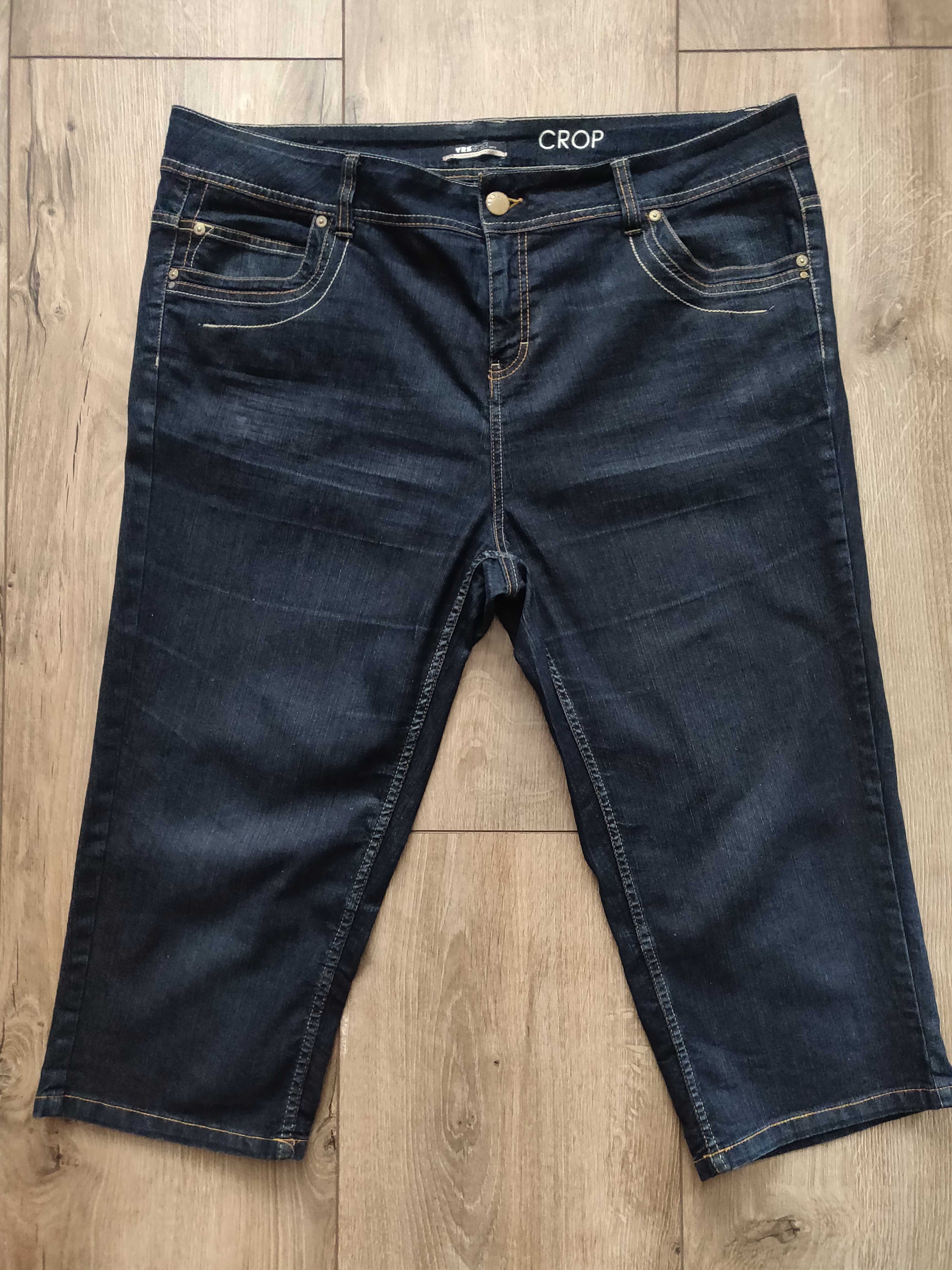 Бриджи Crop yes yes jeans UK 20 EU 48 джинс, р.64-68  темно-синие.
