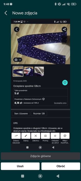 Zestaw ocieplanych spodni