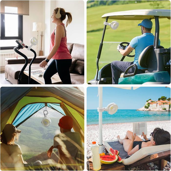 JISULIFE Mini Wentylator z Uchwytem dla dzieci dorosłych 4000mAh 360°