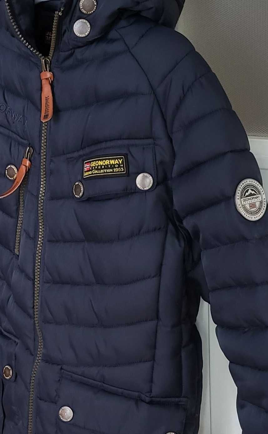 Geographical Norway kurtka dla chłopca, 10 lat, ciemno niebieska.