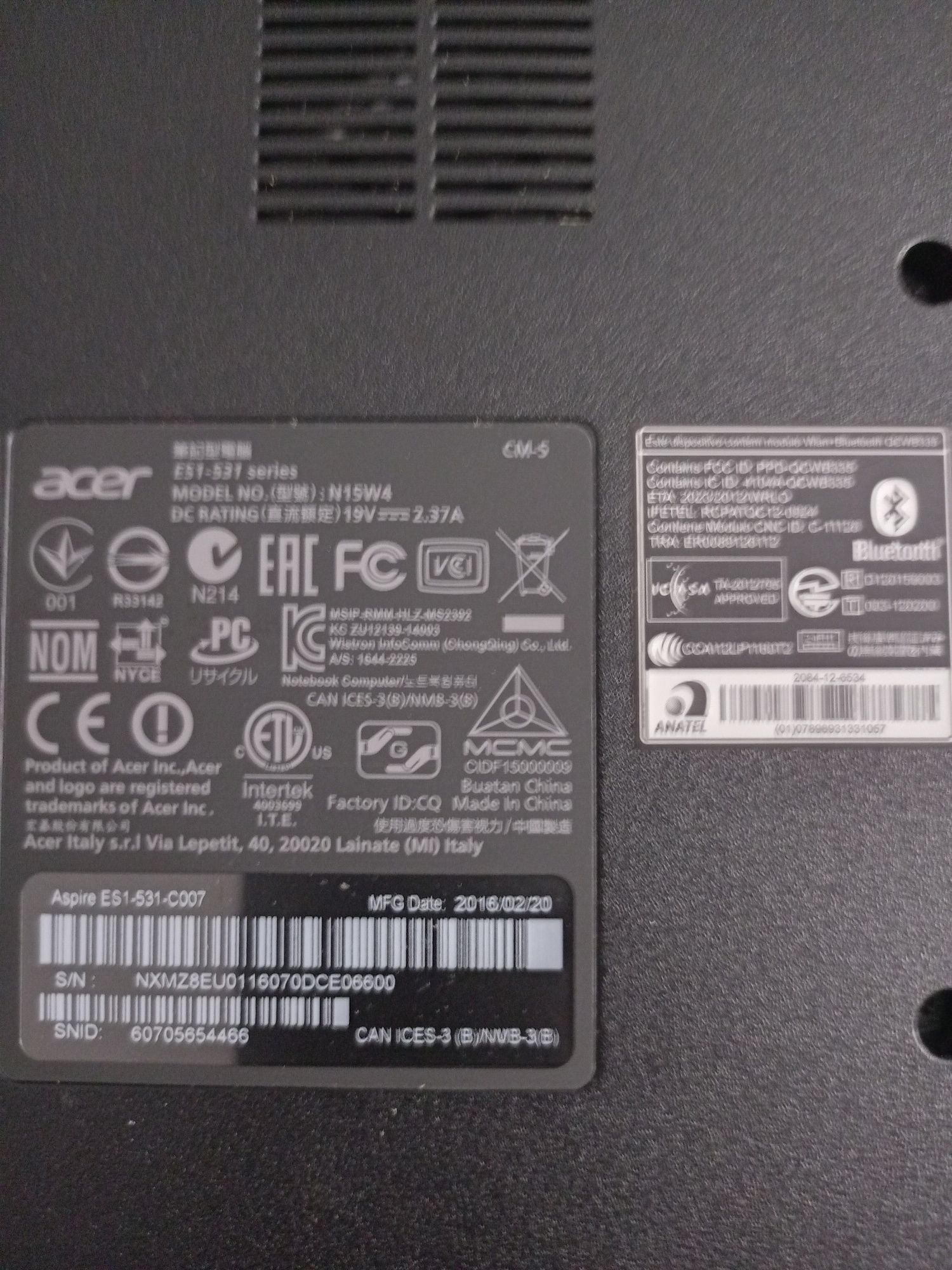 Ноутбук Acer ES1-531-C007