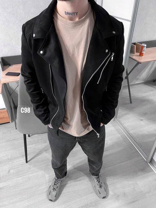 Чоловіча куртка косуха під замш