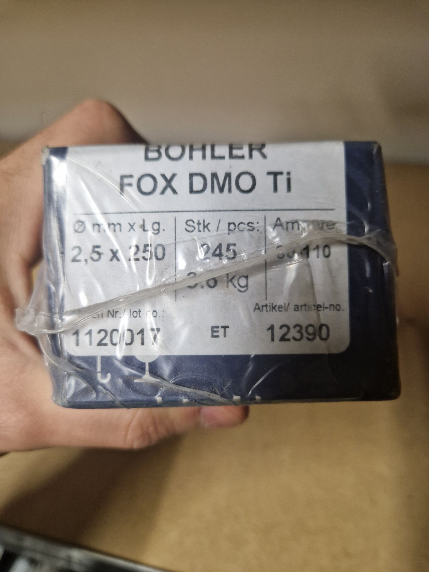 Elektrody spawalnicze Bohler FOX DMO Ti 2.5 x 250 3.6Kg