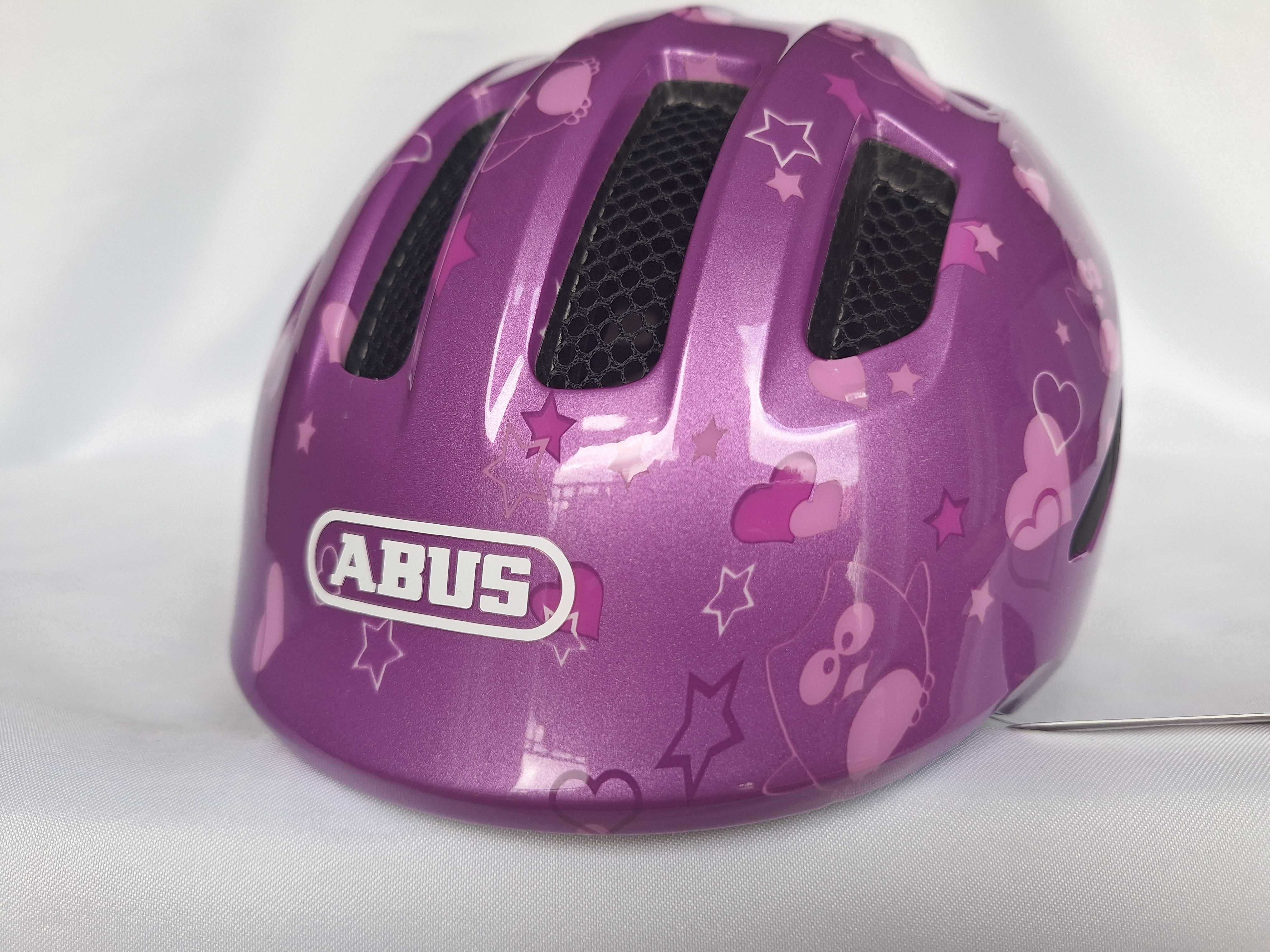Kask rowerowy dziecięcy Abus Smiley 3.0 Purple Star S 45-50cm