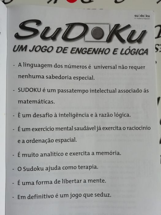 Sudoku jogo de engenho e lógica