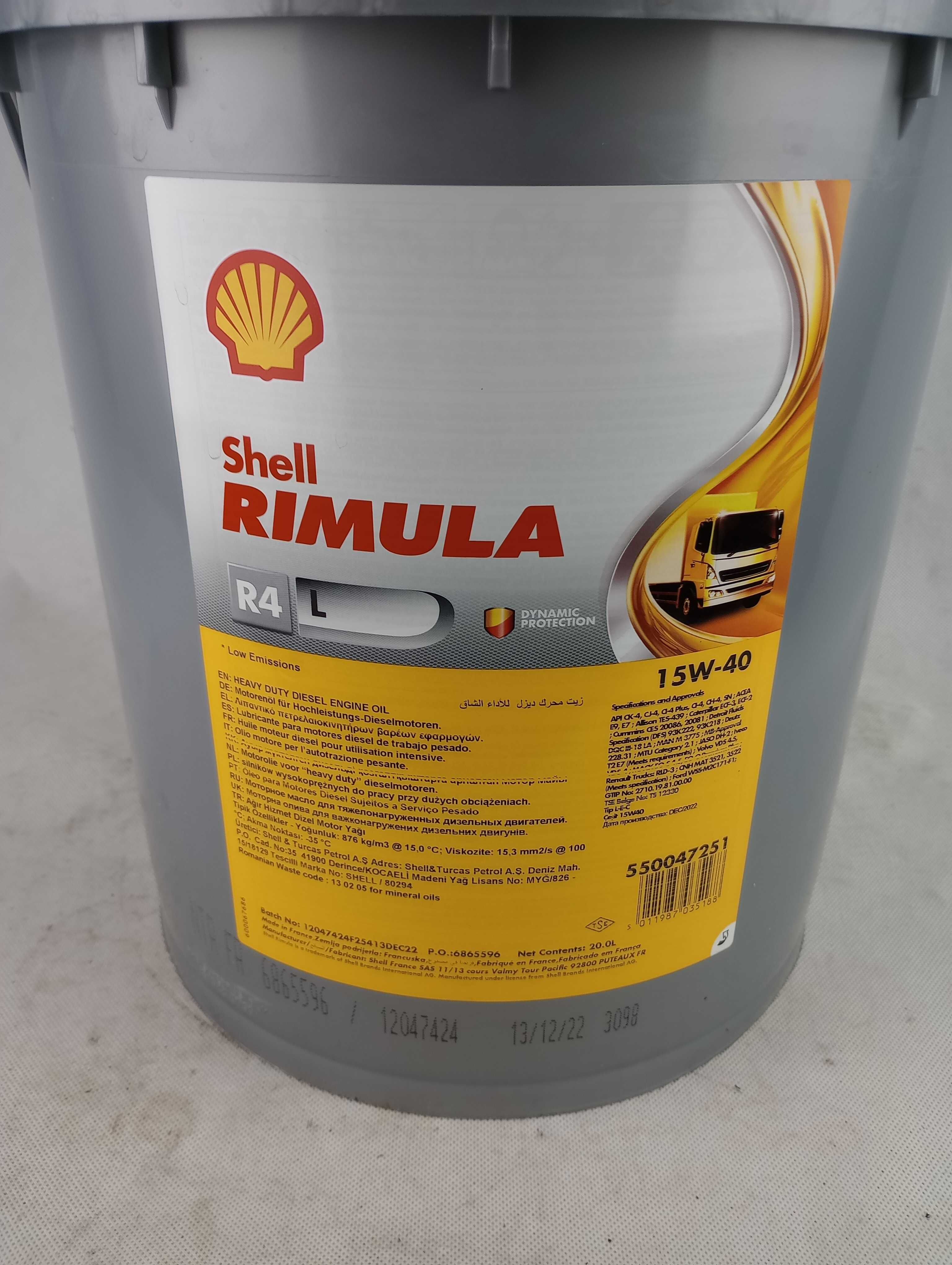 Shell Rimula R4L 15W-40 20L Silnikowy