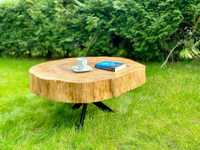 stół stolik kawowy ogrodowy plaster drewna duży rękodzieło góralskie