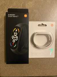 Smartband XIAOMI Mi Band 7- Nowy, opaska, czarny + gratis biały pasek!