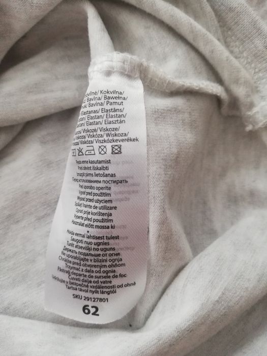 Body niemowlęce z długim rękawem szare r. 62 dla dziewczynki