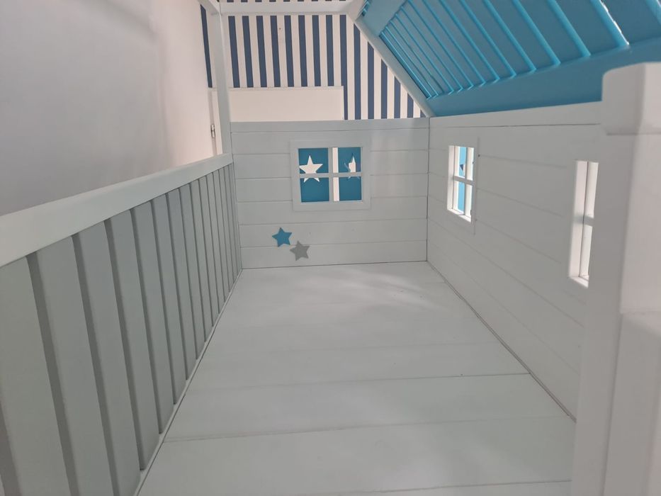Łóżeczko  drewniane dzieciece domek piętrowy XL dla dzieci łóżko RATY