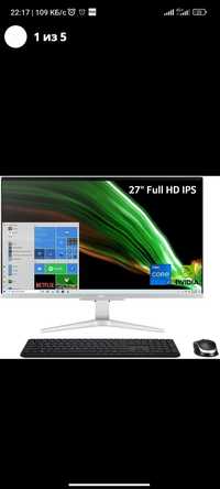 Acer Aspire 27 AIO Desktop
Екран: 27" FHD Touchscreen 
Процесор: i7-11