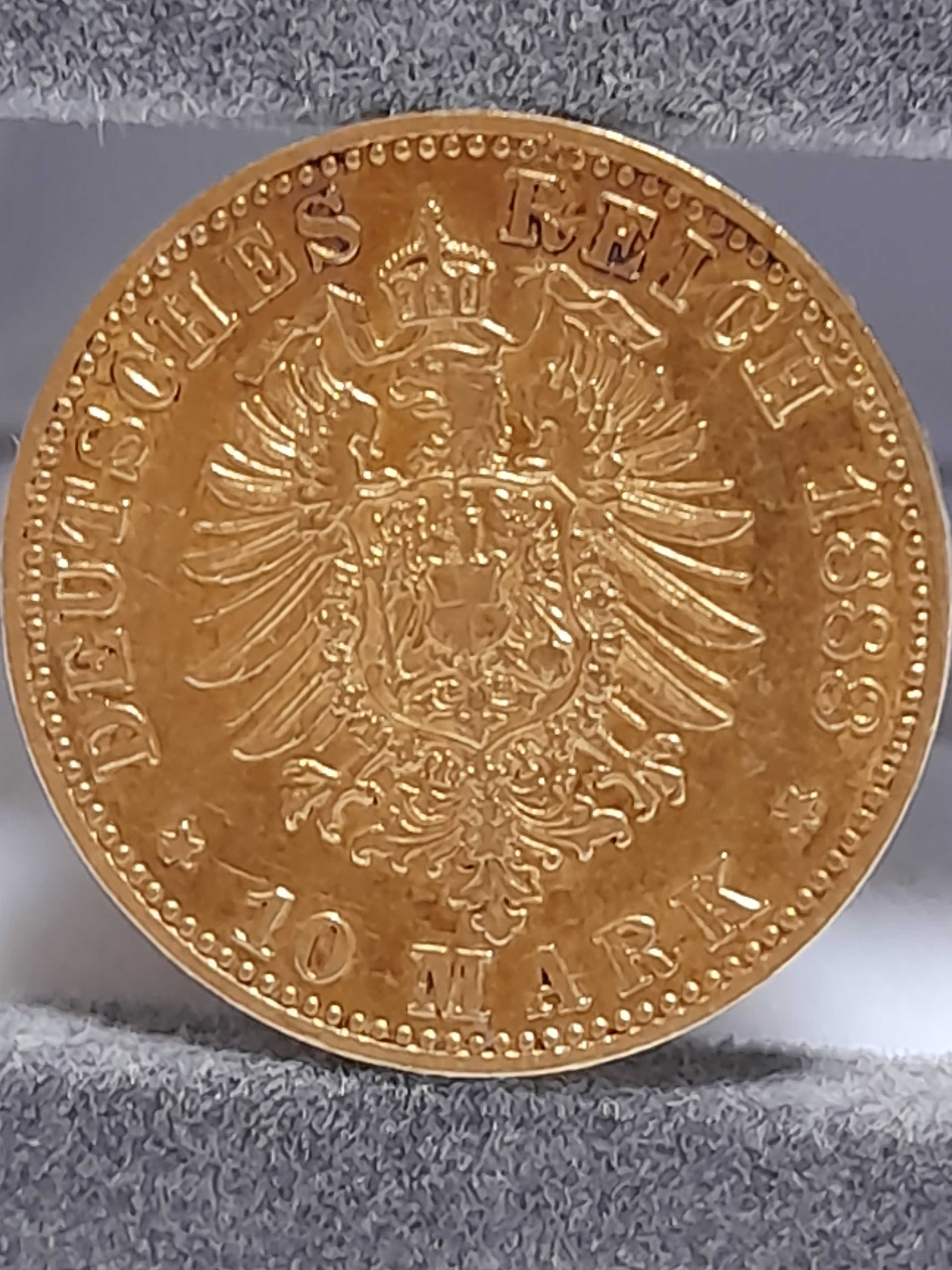 Złota Moneta 10 Marek 1888
