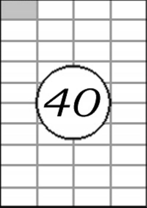 Etykiety samoprzylepne 52,5x29,7mm 40 arkuszy A4 mat