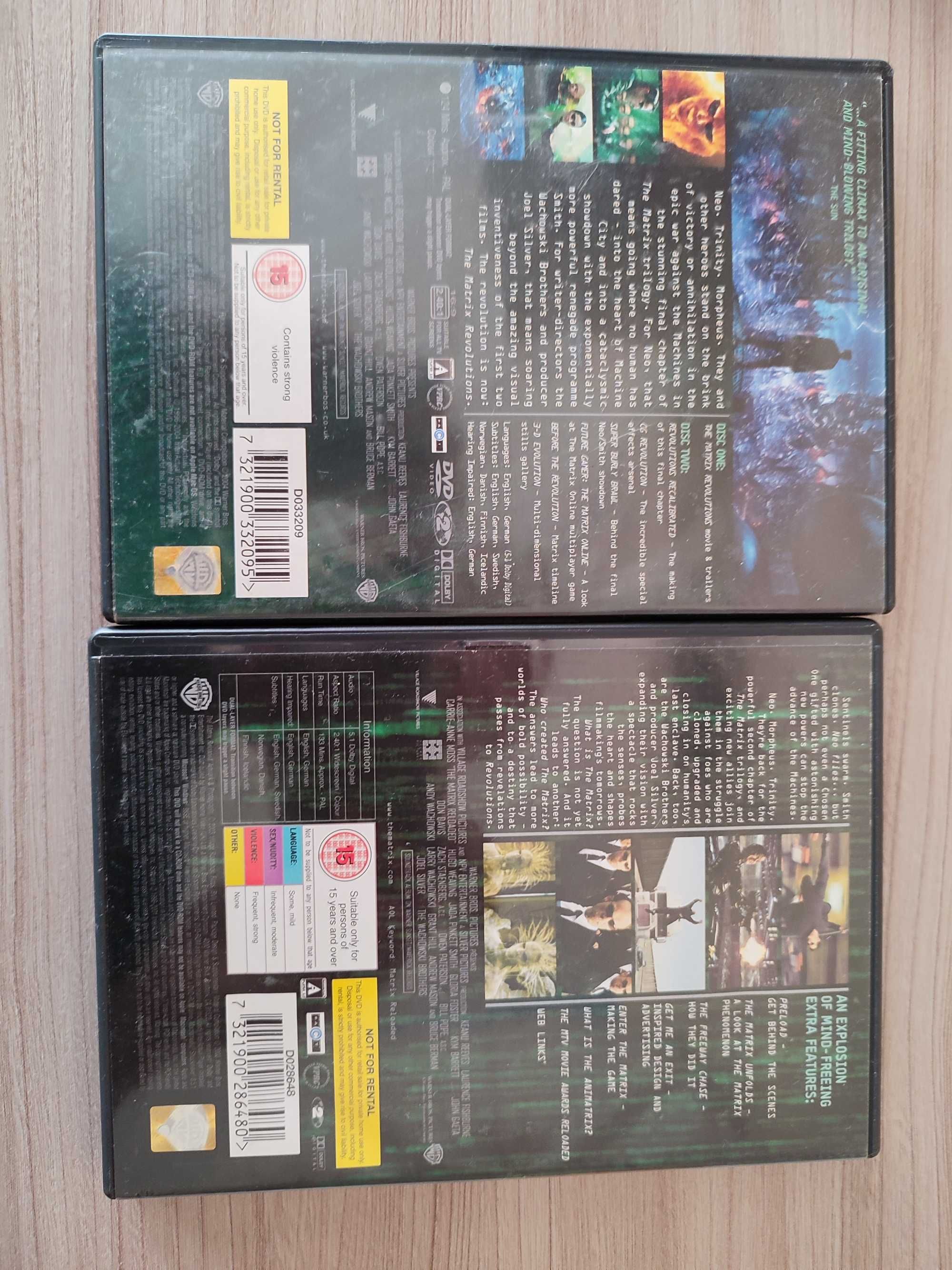 Dvd Film Matrix Revolution, oraz Reloaded 4 płyty, oryginał Eng ver.