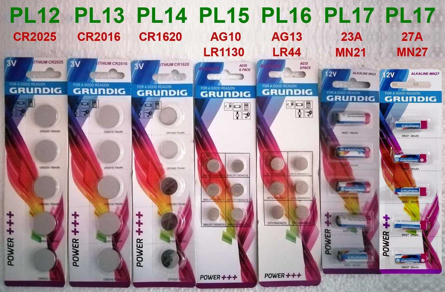 Pilhas CR2032 CR2016 CR2025 CR1620 AG10 / LR1130 AG13 / LR44 23A 27A