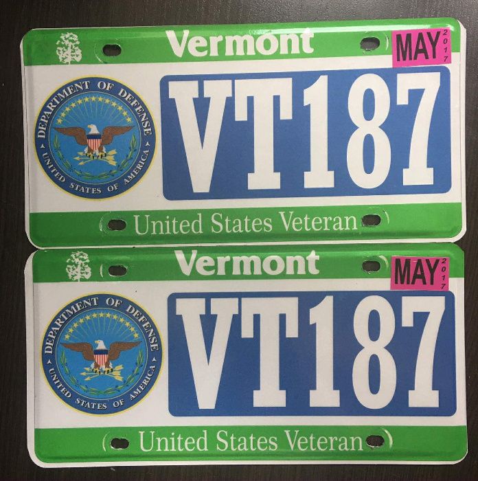Американский номерной знак США USA plate Vermont пара на авто номер
