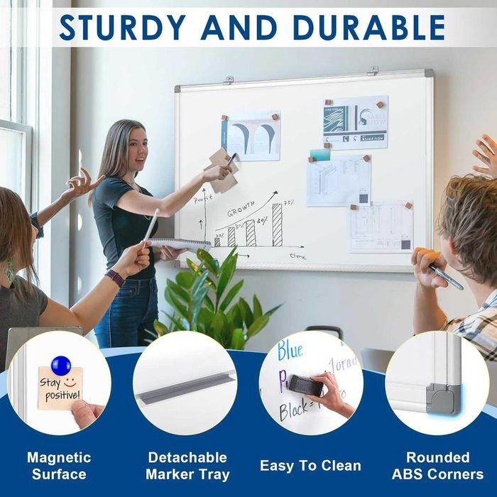 Tablica magnetyczna 90 x 60 cm tablica suchościeralna aluminiową ramą