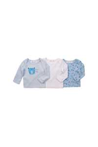 Kaftaniki bluzki niemowlęce 3-pack niebieskie rozmiar 68/74 z 5.10.15