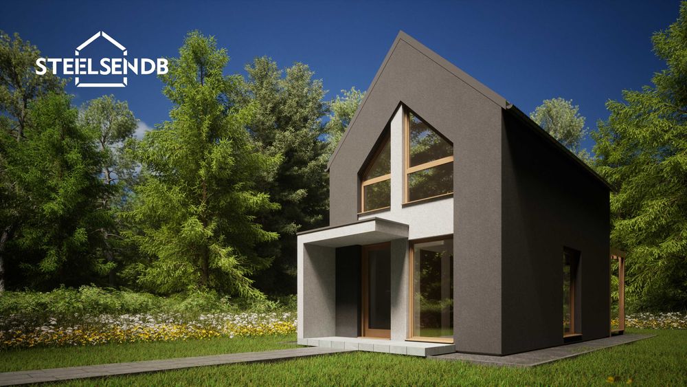 Domek całoroczny STODOŁA na konstrukcji stalowej 47,4m2