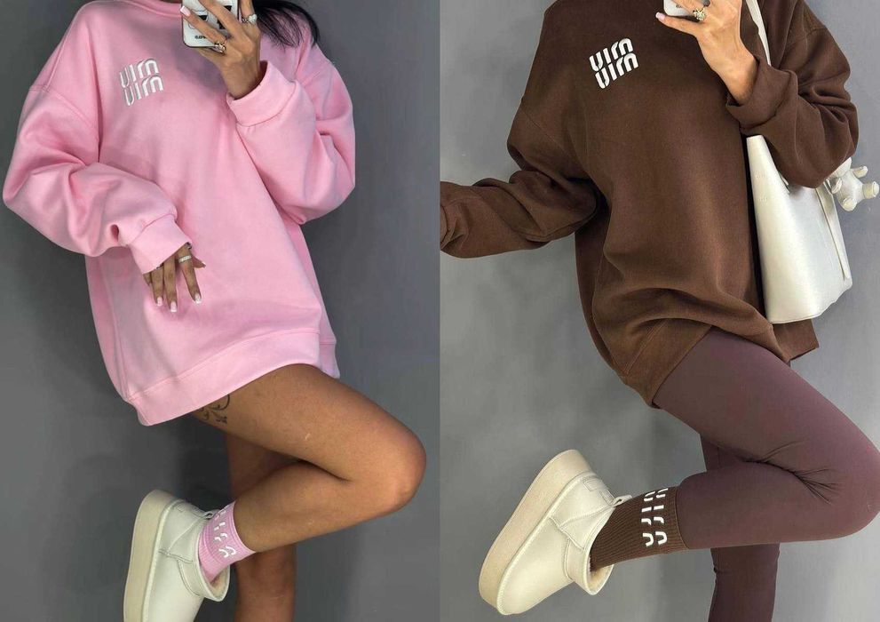 Жіночий теплий комплект кофта світшот НА ФЛІСІ і носочки  шкарпетки