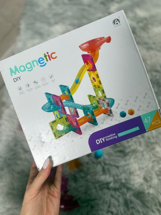 Klocki magnetyczne tor kulkowy