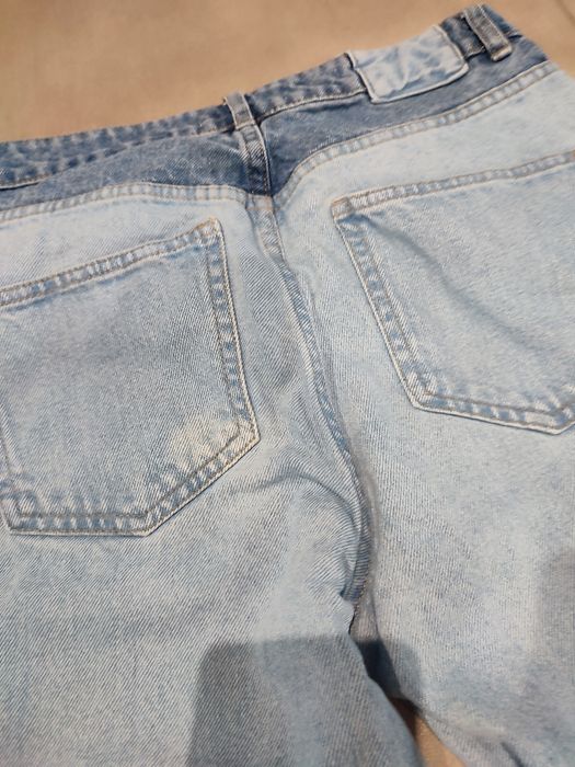 Spodnie jeansy rozm S 36 mom fit Sinsay dwukolorowe