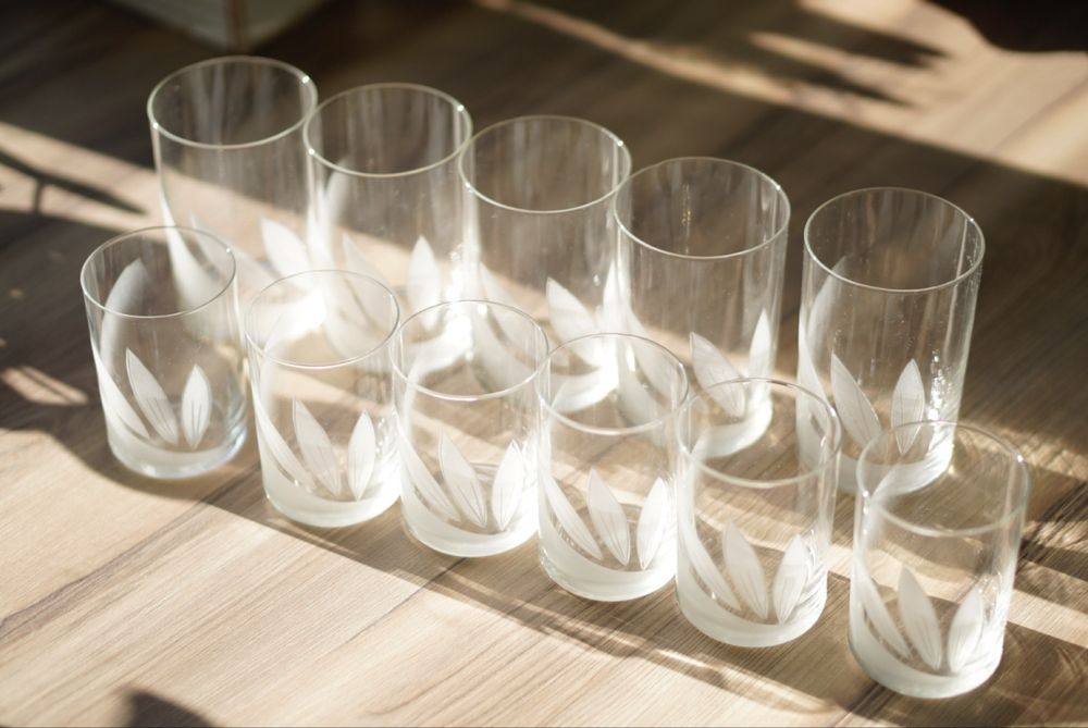 Zestaw malych i duzych literatek PRL literatki szklanki