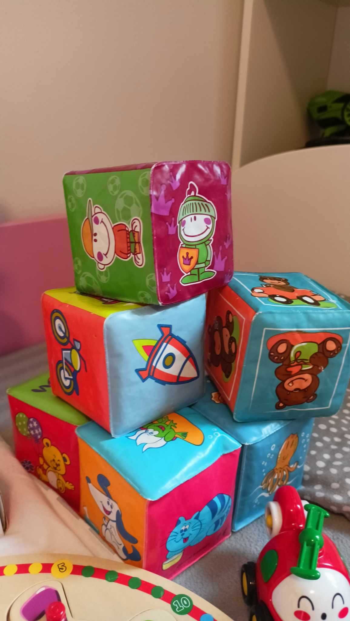 Miękkie klocki sensoryczne, kostki edukacyjne Montessori dla Niemowląt