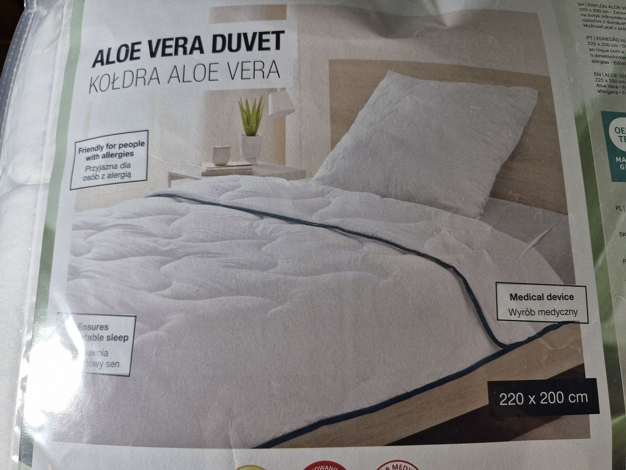 Kołdra Miękka Puszysta i Pikowana Całoroczna Aloe Vera 220x200