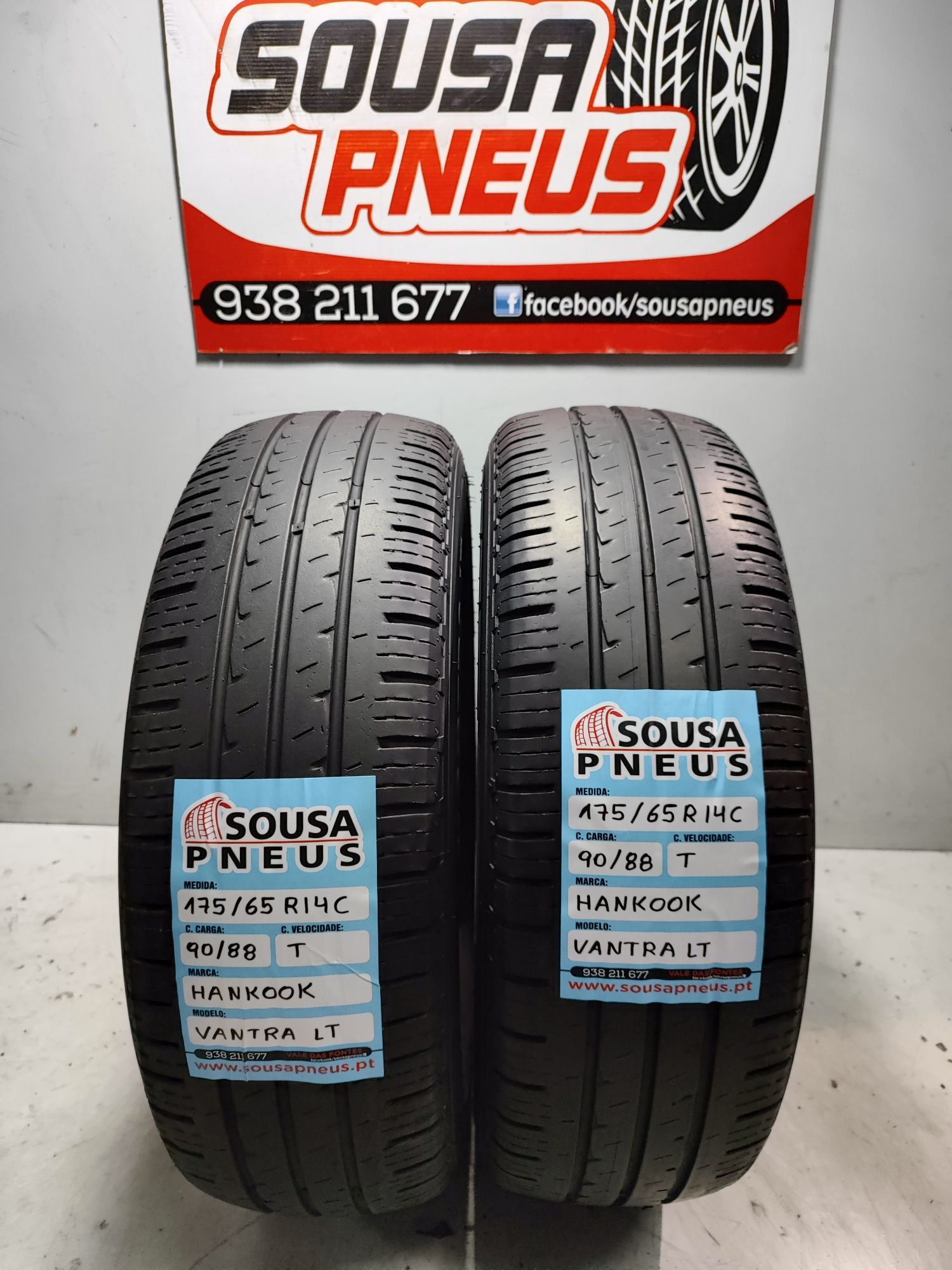 2 Pneus semi novos Hankook 175/65R14C Oferta dos portes