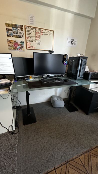 Mesa de escritório/secretária de vidro