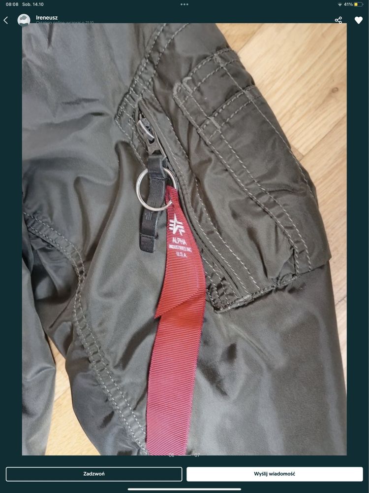 Kurtka alpha industries ma1 rozmiar xxxl nie ocieplana