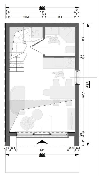 Drewniany domek szkieletowy z antresolą 25 m2- ROD, ośrodek, działka