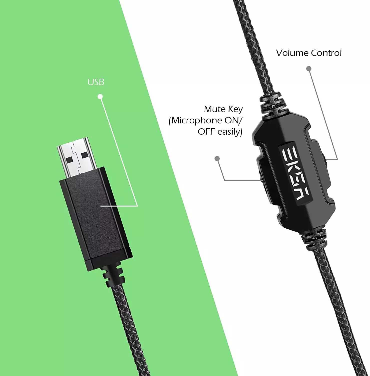 EKSA E1000 SŁUCHAWKI PC PS4 Xbox One 7.1 LED RGB Mikrofon