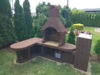 betonowy grill ogrodowy grill wędzarnia dwa w jednym.