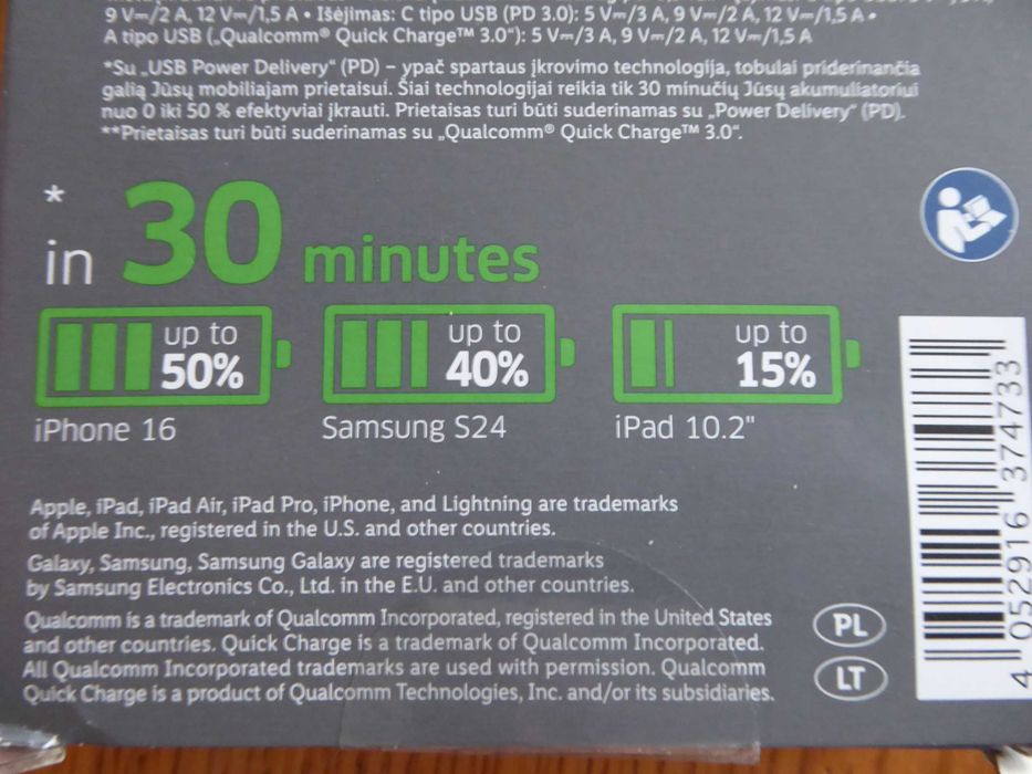 Nowy z wyświetlaczem LED, Power Bank 10000mAh Li-Ion TRONIC 5V/3A