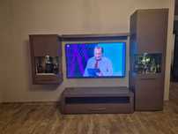 Zestaw mebli do salonu ścianka na telewizor firmy BLACK RED WHITE