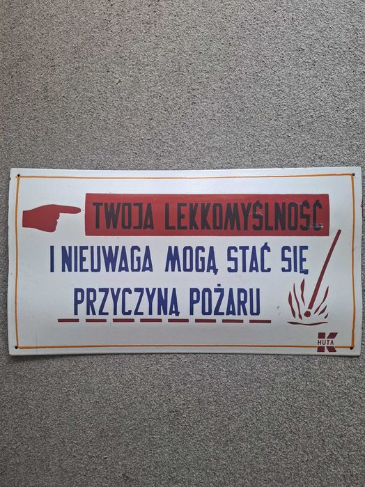 Tablica emaliowa z czasów PRL .